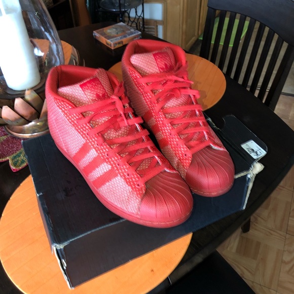 adidas shell toe high tops red